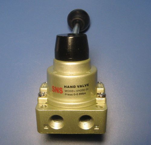 Sns vh200-02 1/4&#034;pt direct action 3 positions pneumatic hand lever turn valve for sale