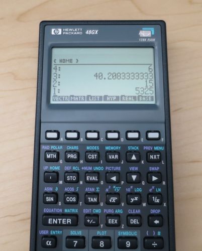 Hewlett Packard HP 48GX Calculator, 128 KB ram with BLACK LCD Display