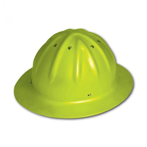 Aluminum Full Brim Hard Helmet 4 Point Ratchet Suspention Hard Hat Safety Green