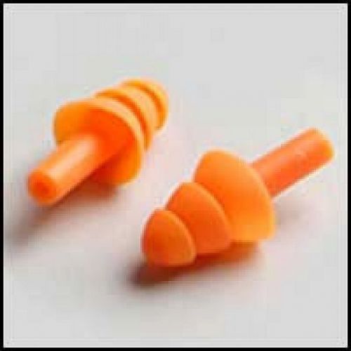 Foam ear plugs, bright orange, uncorded, triple flanged, lot 100 for sale
