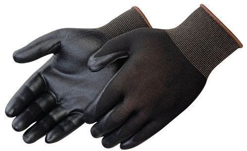 Grip nitrile foam palm coated plain knit glove with 13 gauge - black / large for sale
