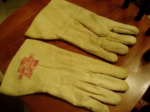 Libbey Owens Ford Work Gloves, L.O.F.Work Safely, size large? vintage