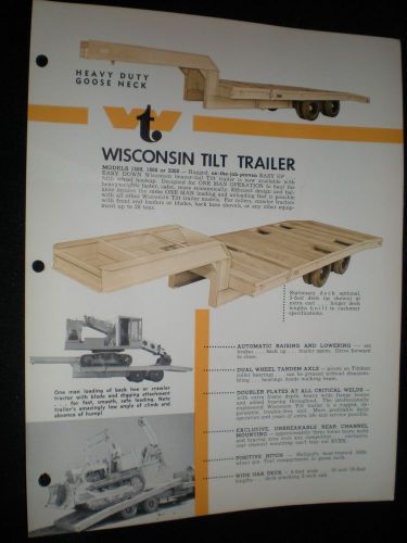 WISCONSIN TILT TRAILER brochure 1960s one page double sided