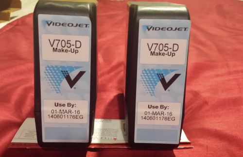 Lot 2  VideoJet Ink Make-Up V705-D Brand NEW Stock Expiration 03/01/2016 750ML