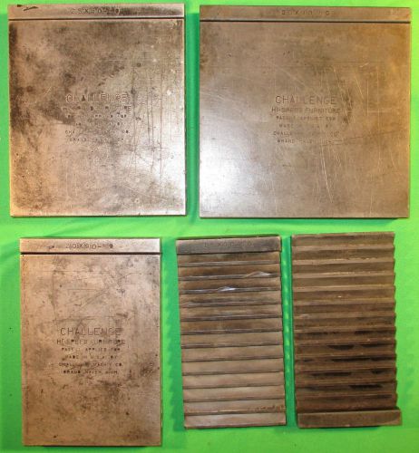 Rare Challenge High Speed Letterpress Type - Metal Furniture