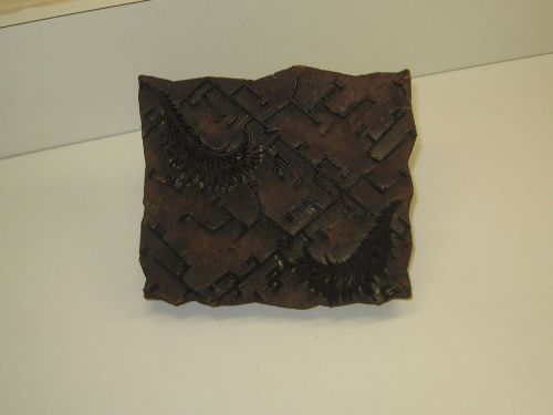 Vintage Wood Hand Carved Print Block for Printing Fabric and Wallpaper