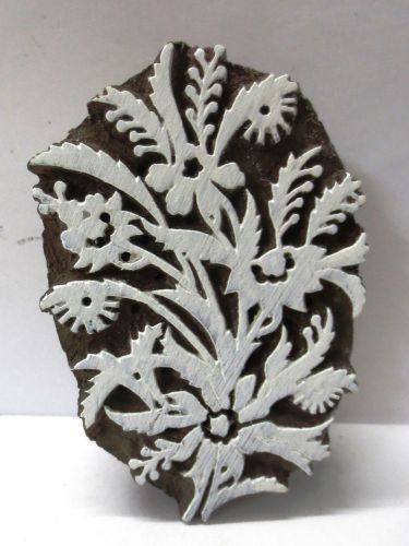 VINTAGE WOODEN HAND CARVED TEXTILE PRINTING ON FABRIC BLOCK STAMP DESIGN HOT 248