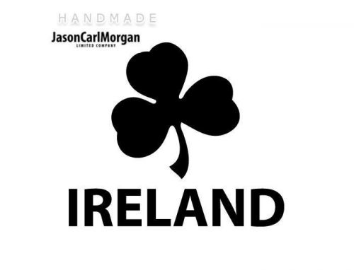 JCM® Iron On Applique Decal, Ireland Rugby Shamrock Black