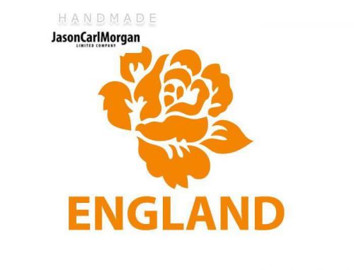 JCM® Iron On Applique Decal, England Rugby Rose Neon Orange