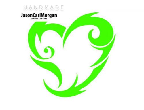 JCM® Iron On Applique Decal, Tribal Heart Neon Green