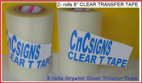 2 rolls 8&#034; clear application transfer poli tape 300&#039; vinyl cutter plotter fresh for sale
