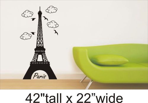 2X Eiffel Tower Bedroom Drawing / Waiting Room Vinyl Sticker Decal-1451
