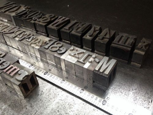 Vintage Americana LEAD typesetting letters 52 random pieces