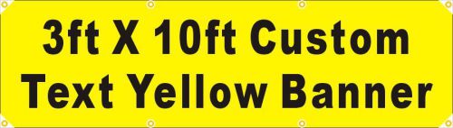 3ftX10ft Custom Printed Text Banner Sign, Black Text with Yellow Background