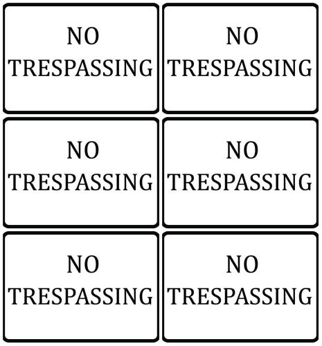 Keep people off property set 6 signs new sign white quality no trespassing s84 for sale