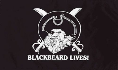 Blackbeard Lives! Flag 3x 5&#039; Indoor Outdoor Banner