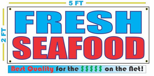 FRESH SEAFOOD Banner Sign NEW Larger Size Best Quality for The $$$ RWB