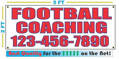 FOOTBALL COACHING w CUSTOM PHONE Banner Sign NEW Best Quality for the $$$