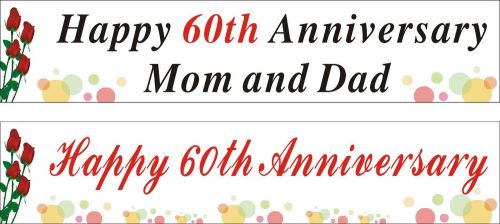 2ftX9ft Personalized Happy (25th, 30th, 40th,50th, 60th) Anniversary Banner