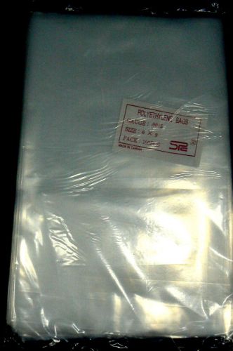 100 clear 6&#034; x 9&#034; flat clear poly bags open top end storage crafts display .0015 for sale