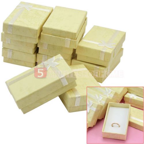 Fashion 10pcs Yellow Jewelry Necklace Bracelet Wrist Watch Gift Case Box Storage