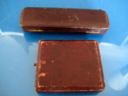 2 vintage antique jewellers medal brooch jewel jewellery box empty case leather for sale