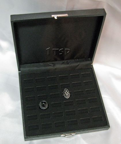 New 36 slot velvet ring jewelry display tray case box - great for travel for sale