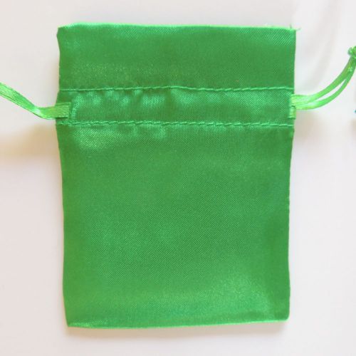10 Satin Drawstring Pouches 3&#034;x 4&#034; MOSS GREEN Jewelry Bags
