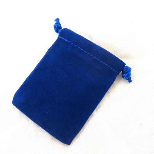 Velour Royal Blue Drawstring Bag Pouch QTY - 1 PIECE 5x6cm Jewelry Gifts Party