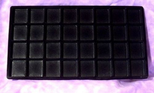 LOT OF 6  FLOCKED 32 COMPARTMENT BLK INSERT 14 X 7 1/2