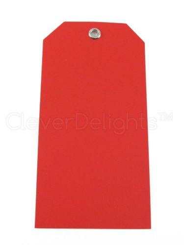 50 Red Plastic Tags - 4.75&#034; x 2.375&#034; - Tearproof - Inventory ID Price Tags