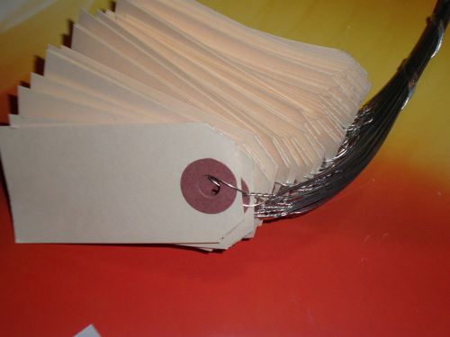 1,000 Manila Tags Size 1 with Wire Wired 1 3/8 by 2 3/4