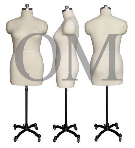 FEMALE FULLY PINNABLE DRESS FORM MANNEQUIN W/MAGNETIC SHOULDERS SIZE 18 (MT 18)