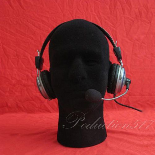 1x Black Male Foam Mannequin Manikin Head Model Glasses Wigs Cap Display Stand
