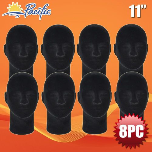 HALLOWEEN Male STYROFOAM FOAM black velvet like MANNEQUIN head display wig 8pc