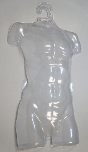 10 CLEAR Henta MEN MALE MAN Torso Plastic Body Form Mannequin Hanger Display