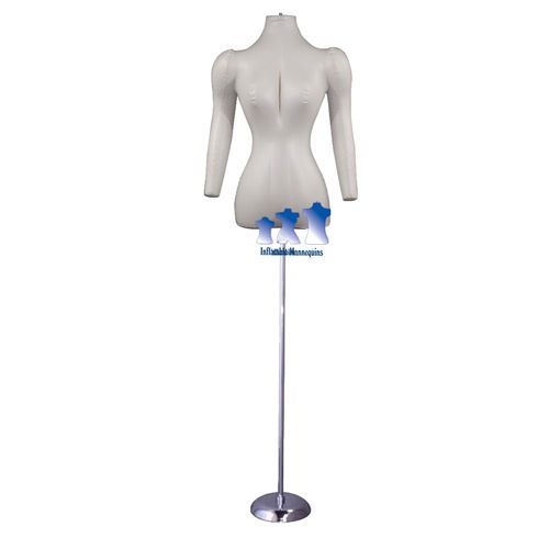 Inflatable Female Torso with Arms, Ivory and MS1 Stand