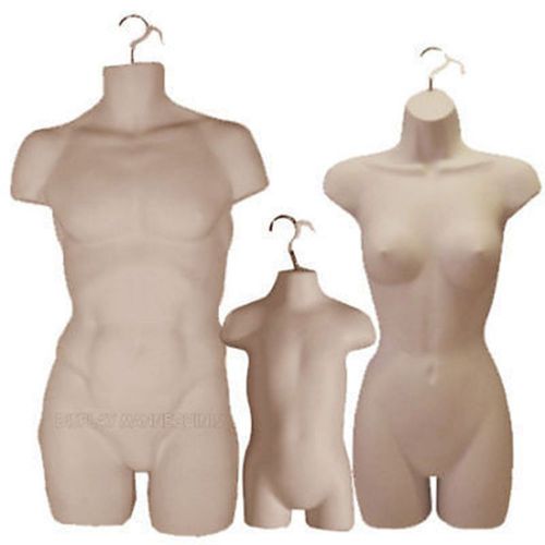 A set of flesh male female &amp; toddler (3 pcs) mannequin maniquin manikin for sale