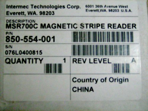 1 new Intermec 850-554-001 MSR700C Card swipe reader