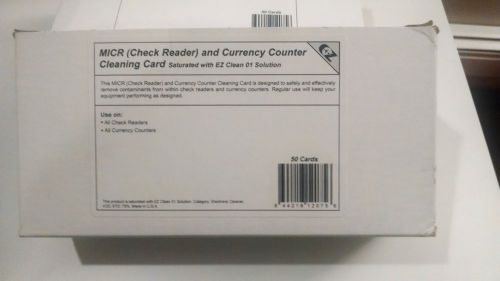 50  MicrCards All Check Reader Cleaning Cards POS Printers All Currency Counters