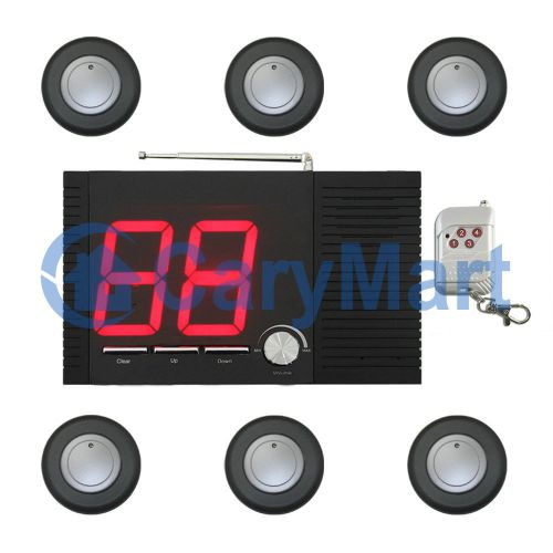 99-Channel LED Display Wireless Calling System With 6 Calling Buttons (1 Button)