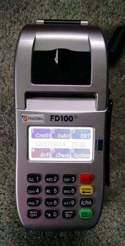 First data fd-100ti credit card terminal reader with original power adapter! for sale