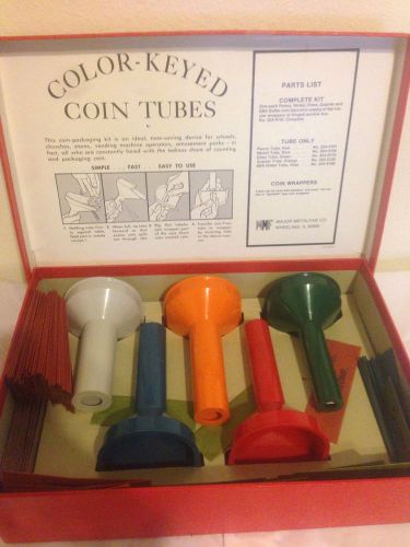 Vintage Color-Keyed Coin Tubes Complete Kit by Major Metalfab Co. in Box