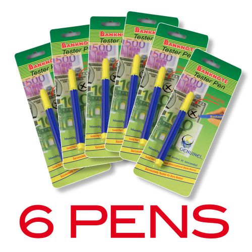 6 Pens Money Detector Tester Markers, Banknote Counterfeit Bills Checker