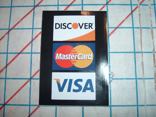 CREDIT CARD LOGO DECAL STICKER 1-sided Visa MasterCard Discover debit retail emv
