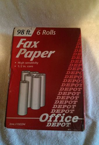 Office Depot Thermal Fax Paper 1/2in. Core 98ft. Roll Box Of 6 High Sensitivity