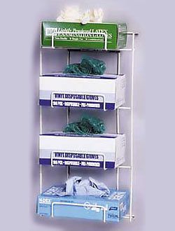 Rackems top dispensing exam glove rack - holds 4 boxes for sale