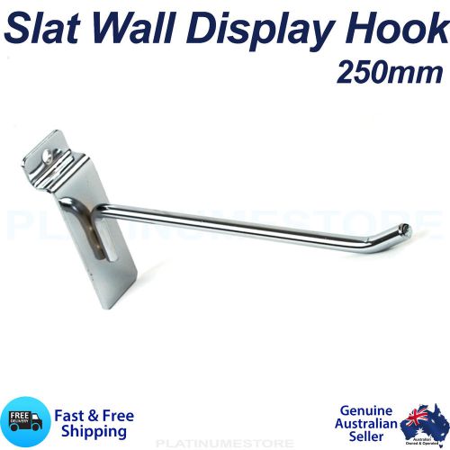 50 x Slat Wall Hooks 250mm Heavy Duty Slatwall Display Board Metal Hook 25cm