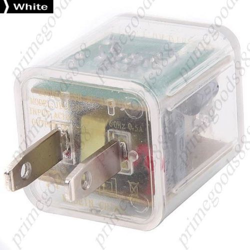 US Plug 2.1A 1A Double USB Transparent Travel Charge Charger Chargers White