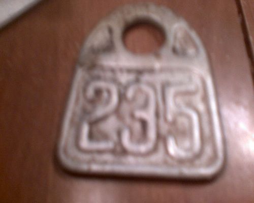 Older Vintage Thick Metal Hasco Cow Ear Tag number 235